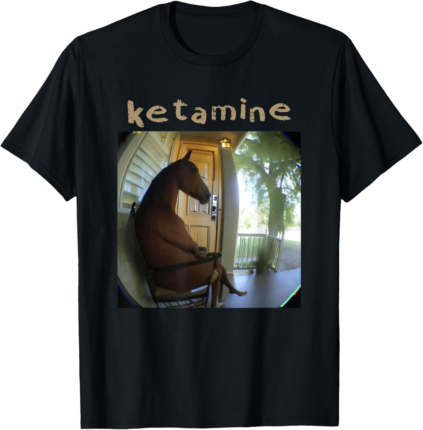 Ketamine Horse Emergency Horse Sitting In A Chair T-Shirt - T-Shirt | Black