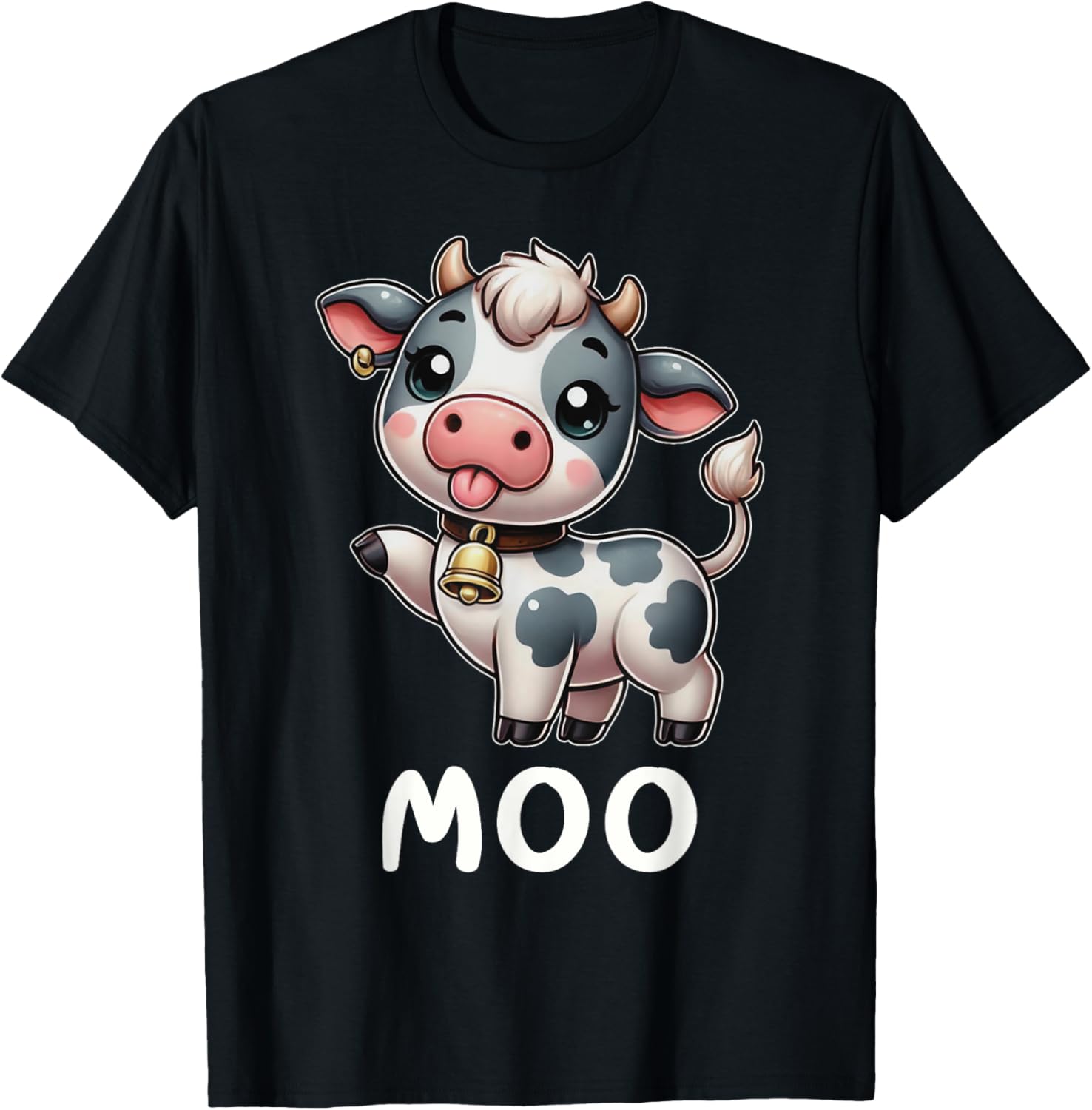Funny Cow Moo Farm Cattle Animal Lover Farmer Ranch T-Shirt - T-Shirt | Black