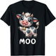 Funny Cow Moo Farm Cattle Animal Lover Farmer Ranch T-Shirt - T-Shirt | Black