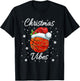 Christmas Pajama Men Women Boys Girls Santa Hat Basketball T-Shirt - T-Shirt | Black
