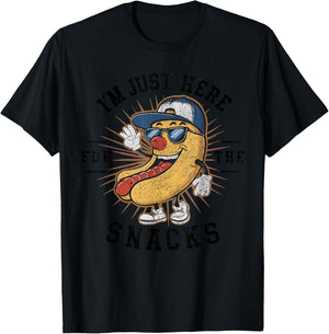 Funny I'm Just Here For The Snacks Football T-Shirt - T-Shirt | Black