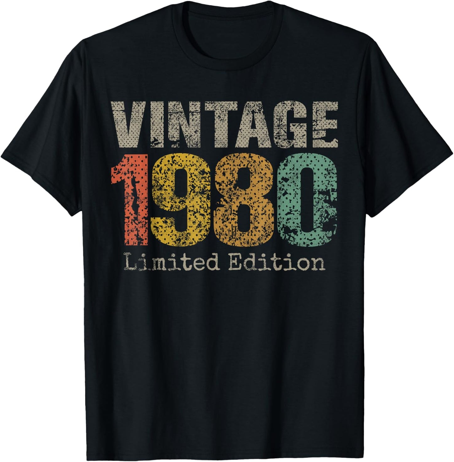 Vintage 1980 Limited Edition 45th Birthday Gifts 45 Year Old T-Shirt - T-Shirt | Black