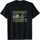 Vintage US Military Support Our Troops American Flag T-Shirt - T-Shirt | Black