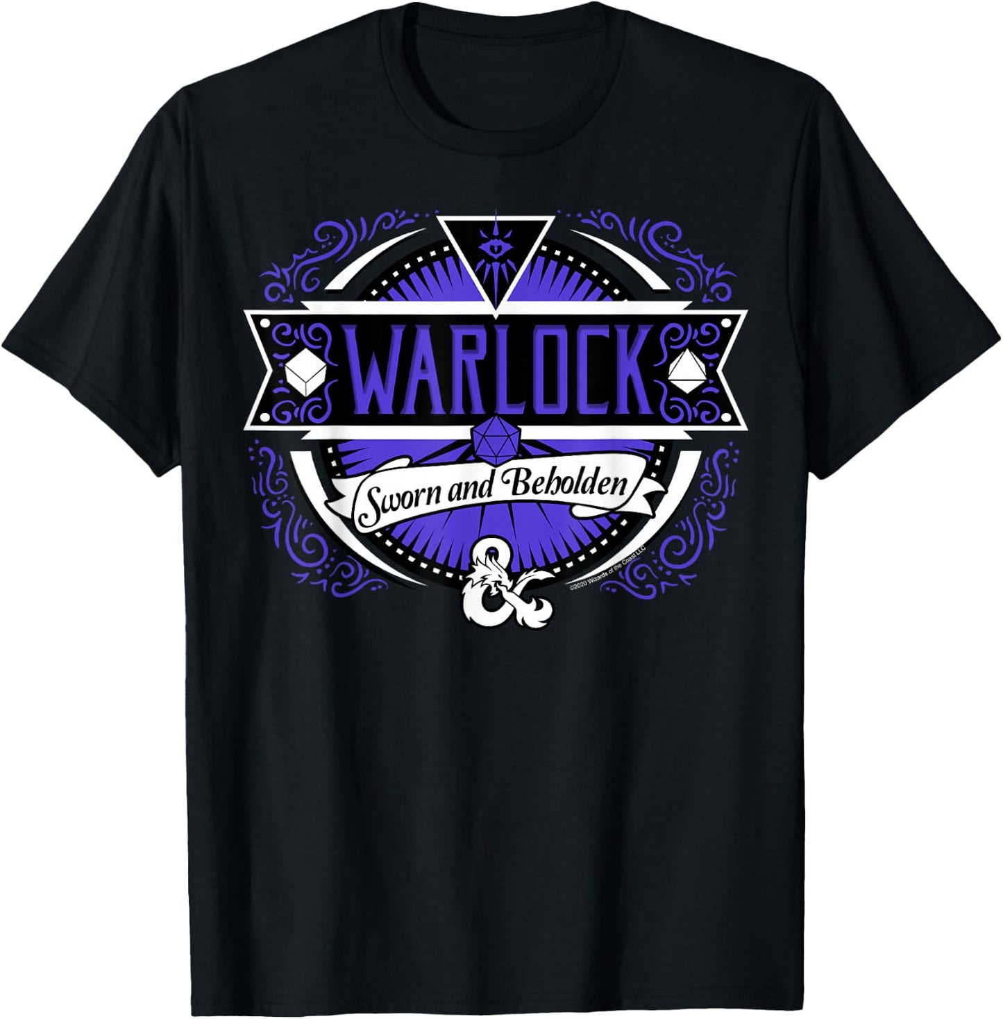 Dungeons & Dragons Warlock Sworn and Beholden Logo T-Shirt - T-Shirt | Black