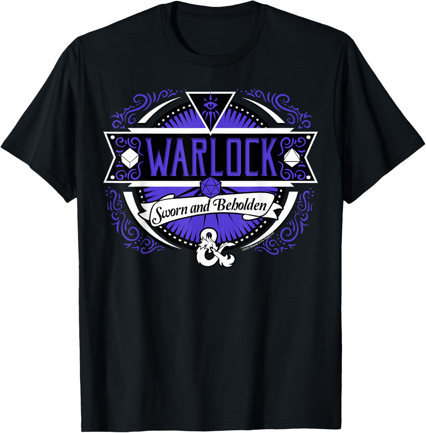 Dungeons & Dragons Warlock Sworn and Beholden Logo T-Shirt - T-Shirt | Black