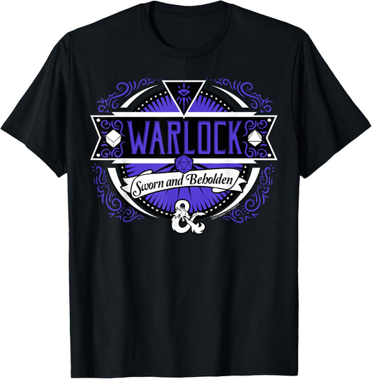 Dungeons & Dragons Warlock Sworn and Beholden Logo T-Shirt - T-Shirt | Black