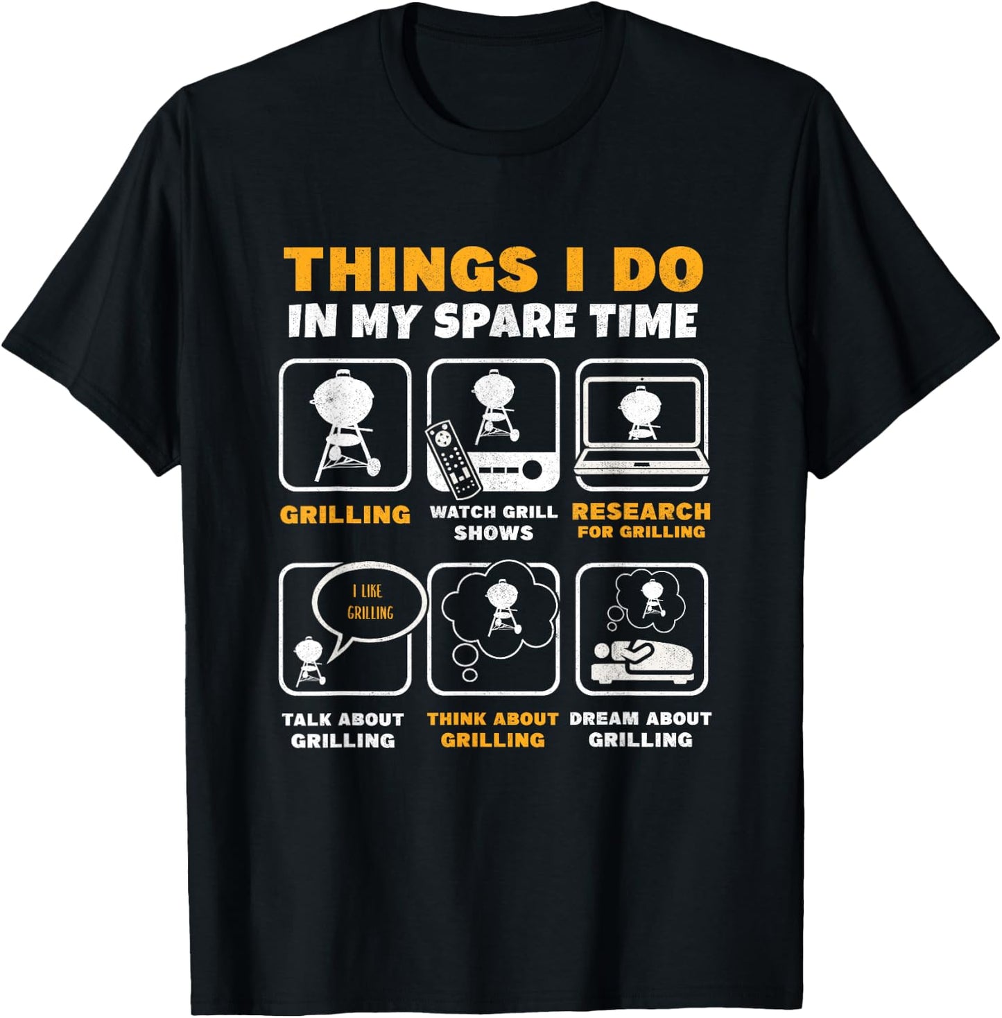 Barbecue Grilling Party Things I Do in My Spare Time BBQ T-Shirt - T-Shirt | Black