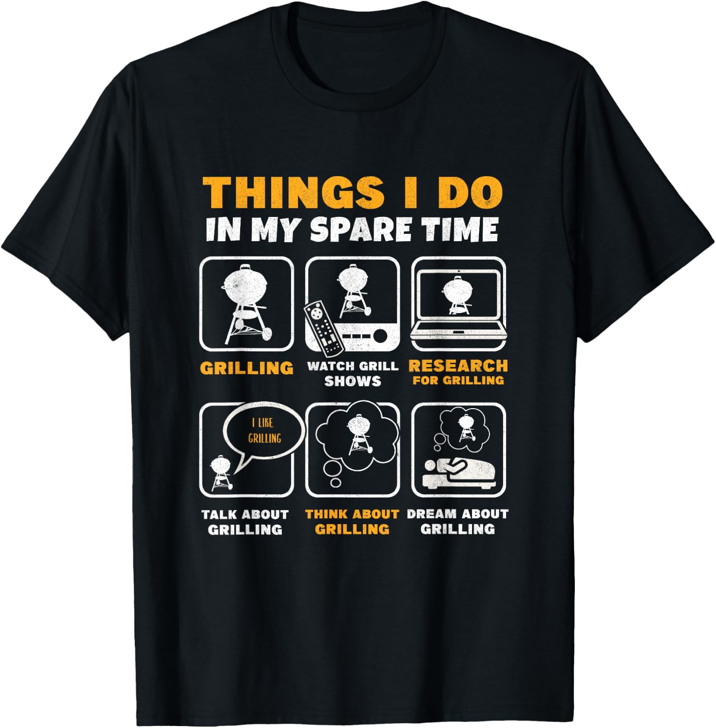 Barbecue Grilling Party Things I Do in My Spare Time BBQ T-Shirt - T-Shirt | Black