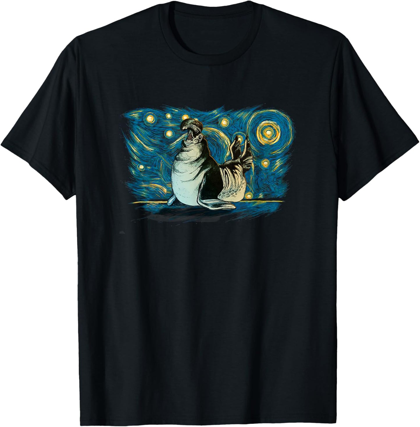 Retro Vintage Style Elephant Seal T-Shirt - T-Shirt | Black