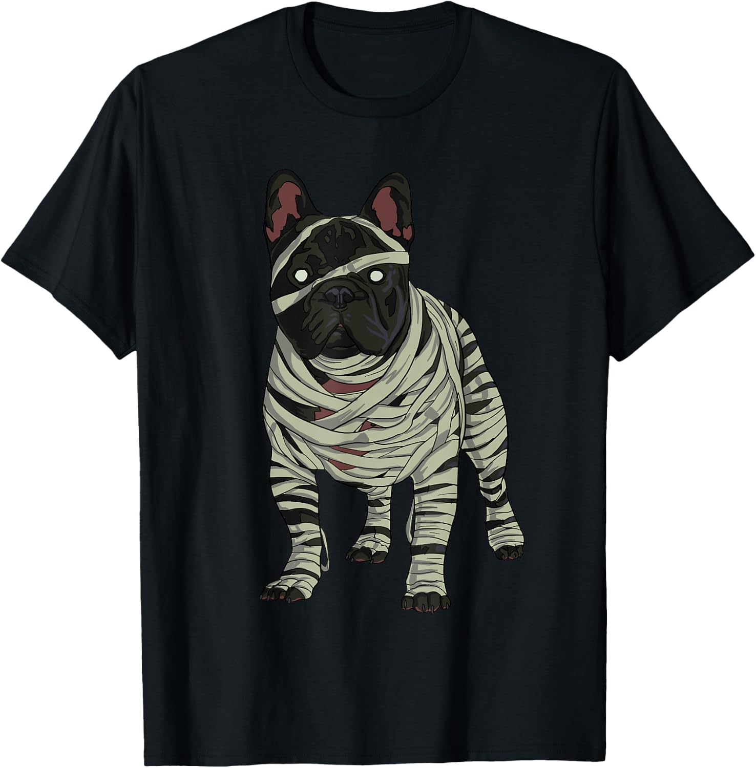 French Bulldog Dog Mummy Halloween Costume Dog Lovers T-Shirt - T-Shirt | Black