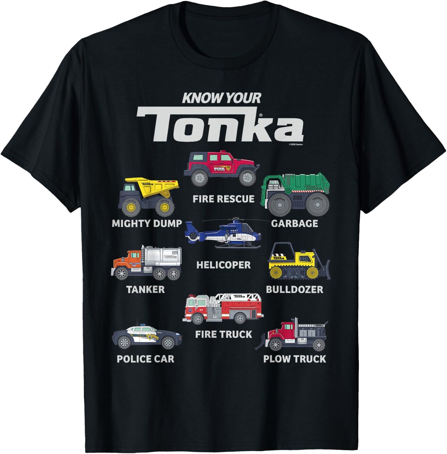 Tonka Know Your Tonka Trucks Vehicle Textbook T-Shirt - T-Shirt | Black