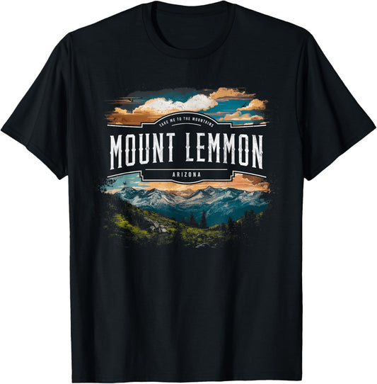 Mount Lemmon Mountains Arizona Hiking Outdoors Vintage T-Shirt - T-Shirt | Black