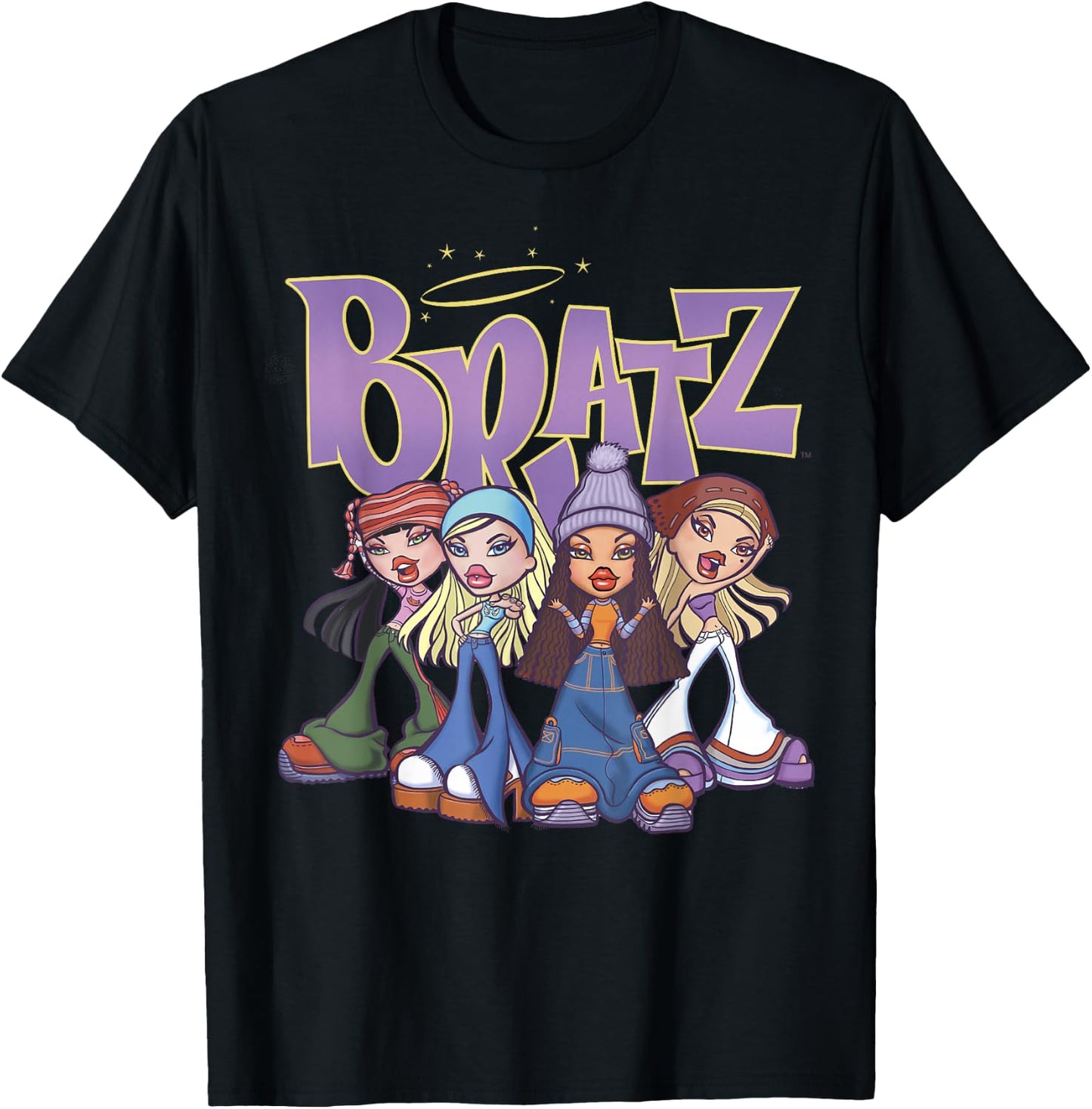 Bratz Original Four Group Shot Logo T-Shirt - T-Shirt | Black