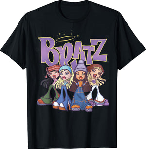 Bratz Original Four Group Shot Logo T-Shirt - T-Shirt | Black