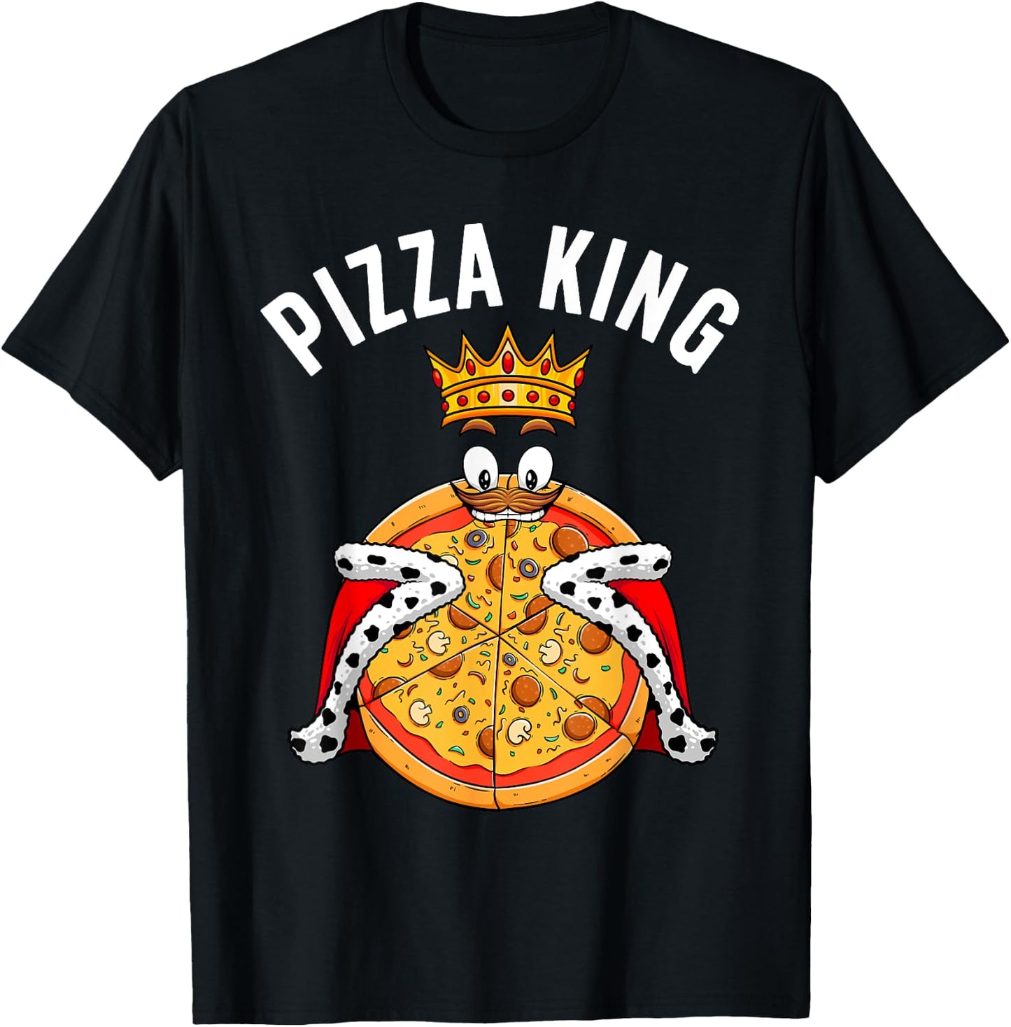Cute Pizza Design Boys Italian Dish Pizza Lovers T-Shirt - T-Shirt | Black