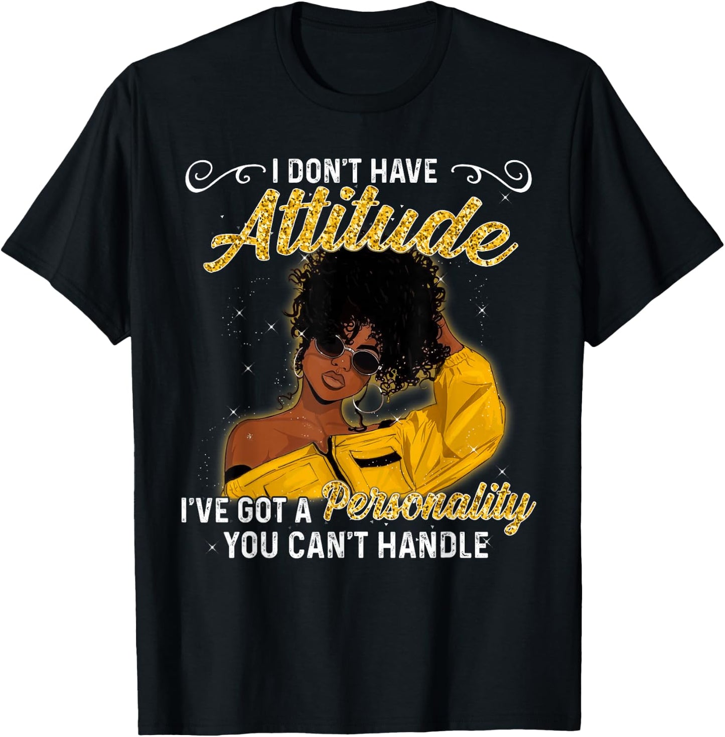 African American Melanin Queen Black Girl Magic Afro Small T-Shirt - T-Shirt | Black