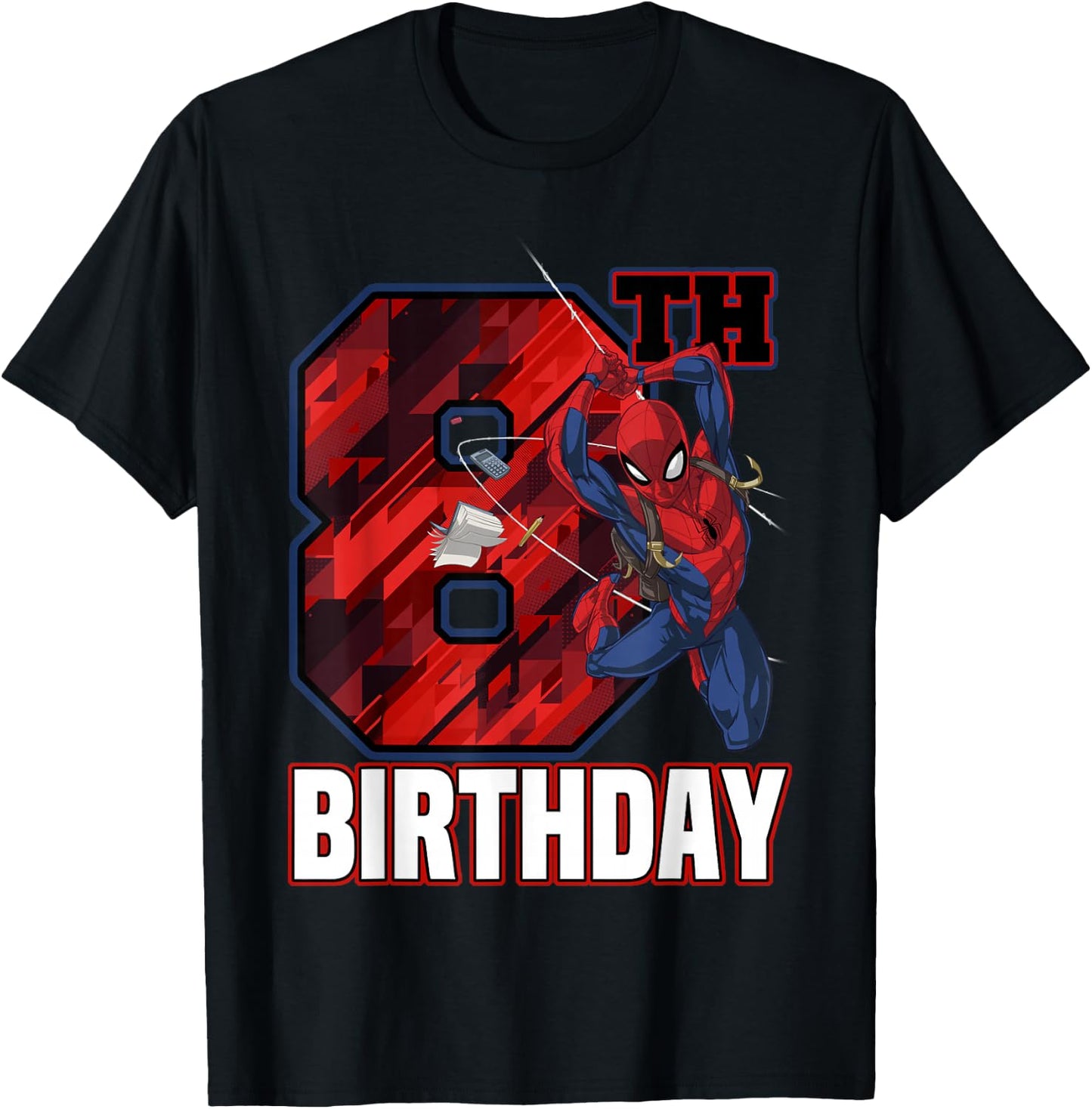 Marvel Spider-Man Web Swing 8th Birthday T-Shirt - T-Shirt | Black