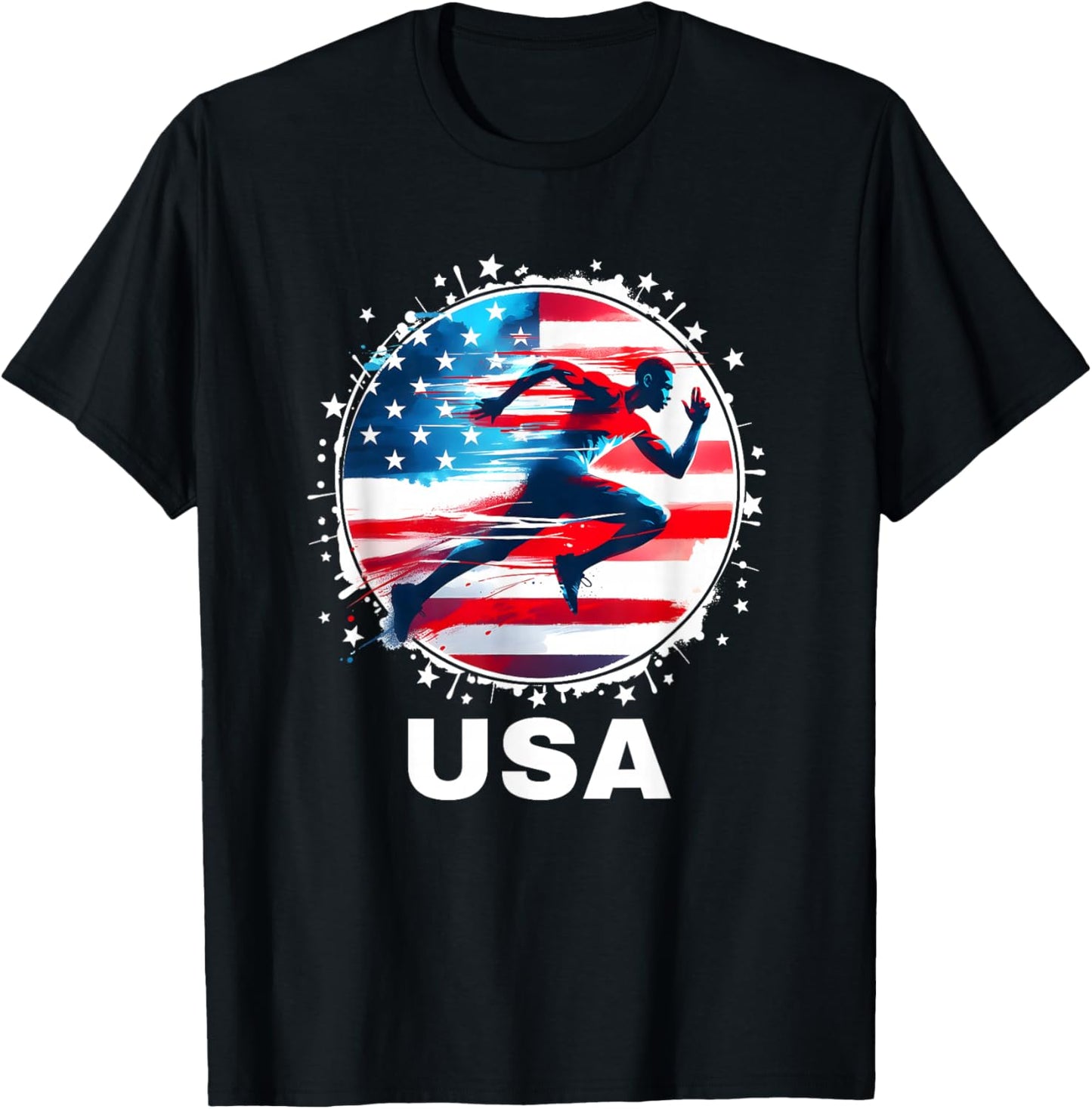 USA Team Track and Field Shirt Track and Field Apparel Track T-Shirt - T-Shirt | Black