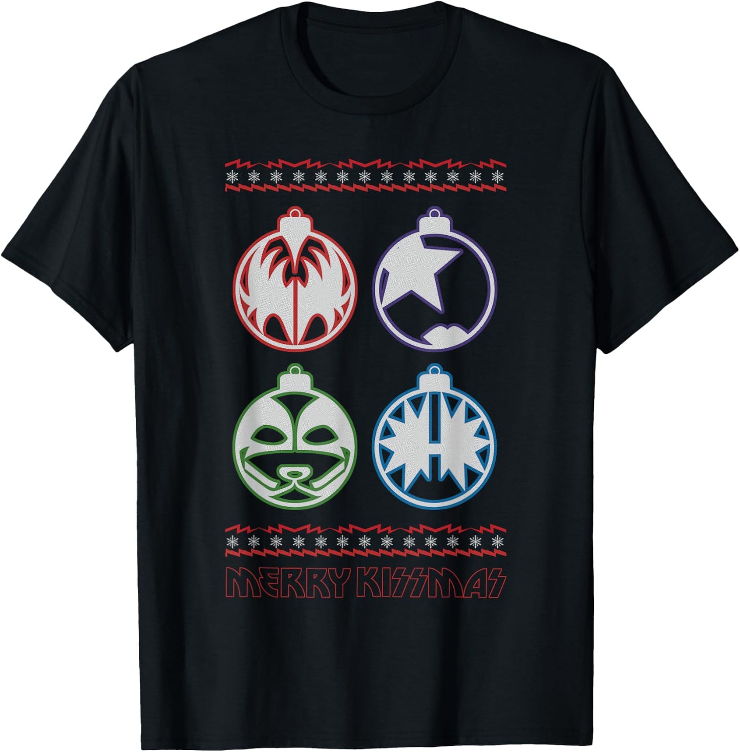 KISS - Rockin Around The KISSmas Tree T-Shirt - T-Shirt | Black
