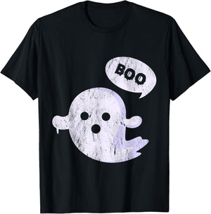 Boo Ghost Halloween T-Shirt - T-Shirt | Black