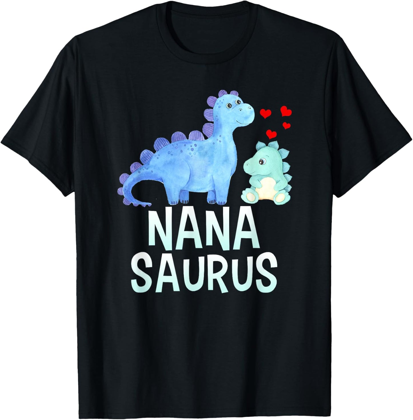 Nanasaurus Funny Dinosaur Baby Shower For Nana T-Shirt - T-Shirt | Black
