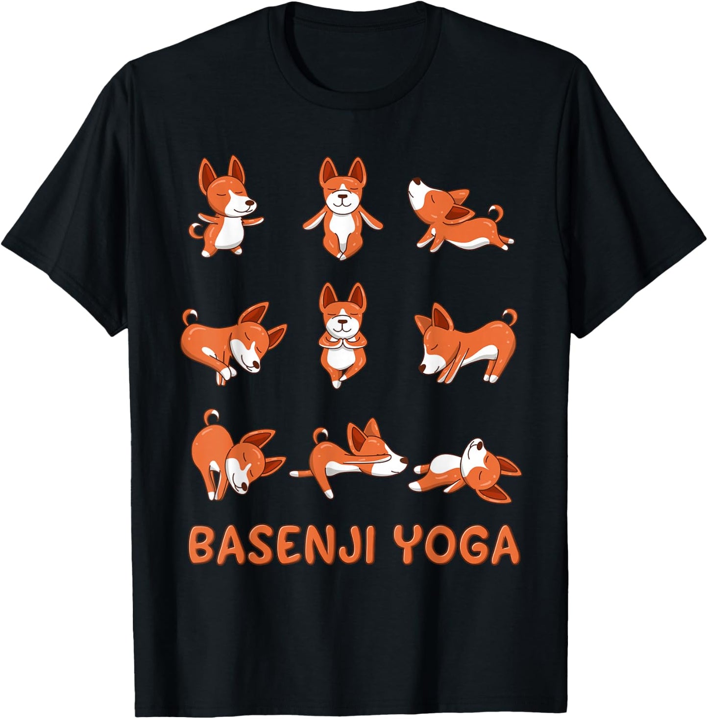 Basenji Yoga shirt Basenji Yoga Pose Meditation T-Shirt - T-Shirt | Black