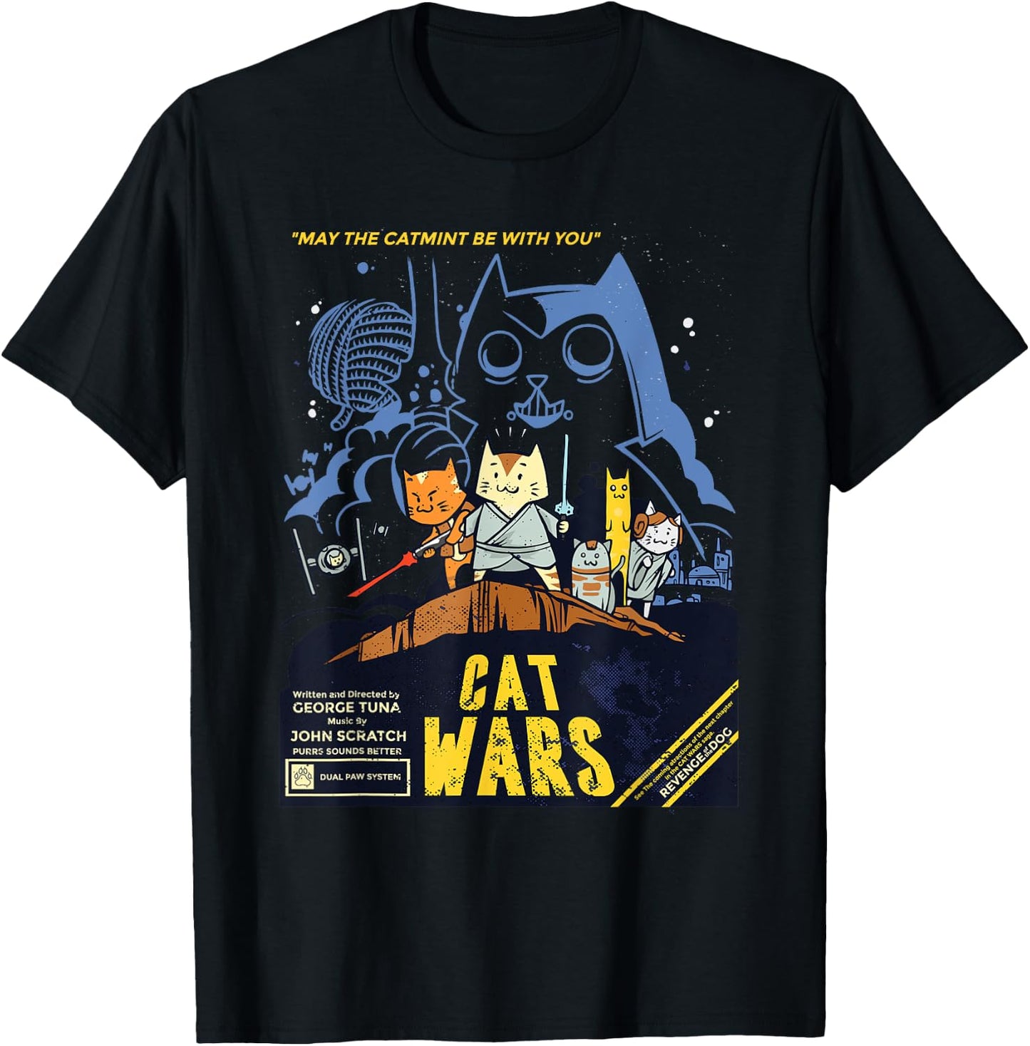Cat Wars for Cat Lovers Perfect Funny Gift Women Girls Kids T-Shirt - T-Shirt | Black