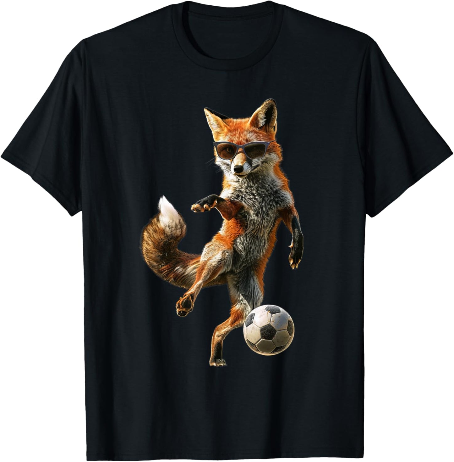 Fox Soccer Football T-Shirt - T-Shirt | Black