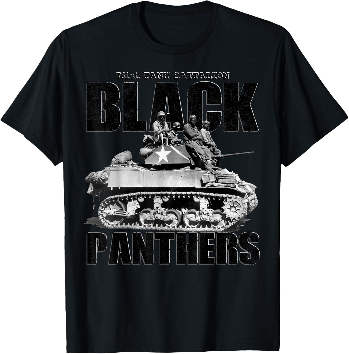 Black Panthers 761st Tank Battalion WW2 Black Tank Squadron T-Shirt - T-Shirt | Black
