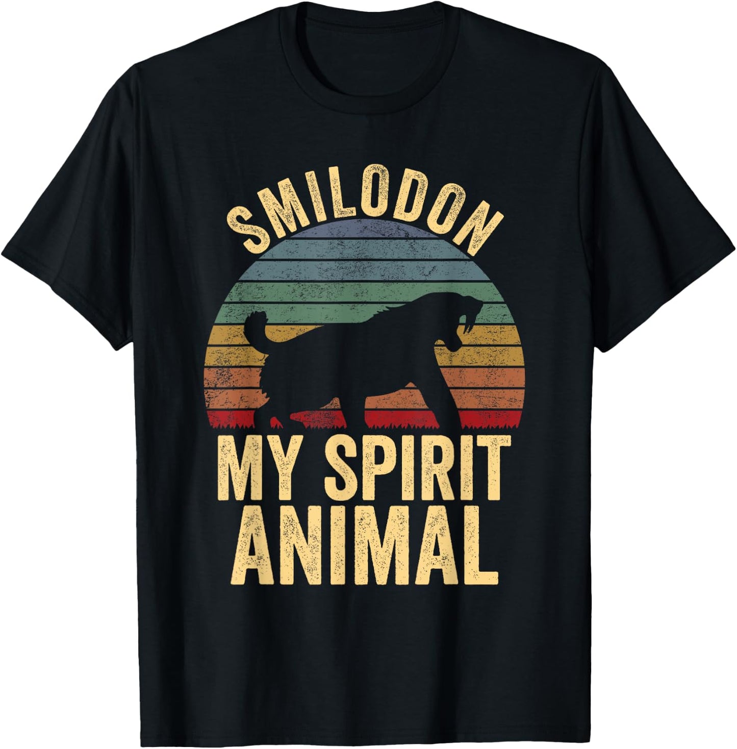 Smilodon Is My Spirit Animal Saber Tooth Tiger Lovers T-Shirt - T-Shirt | Black