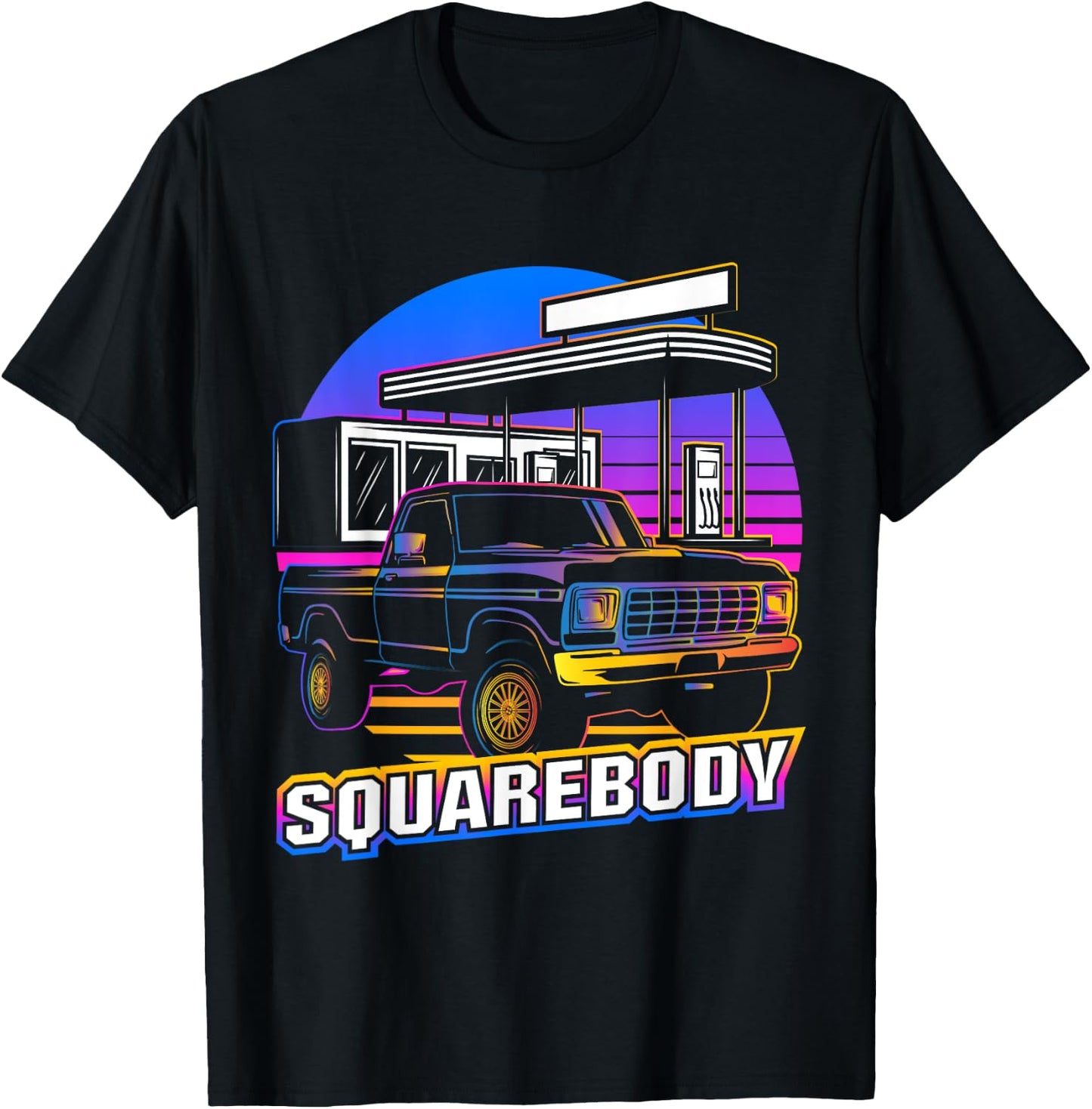 Retro Square Body Truck Squarebody Vintage Classic Truck Men T-Shirt - T-Shirt | Black