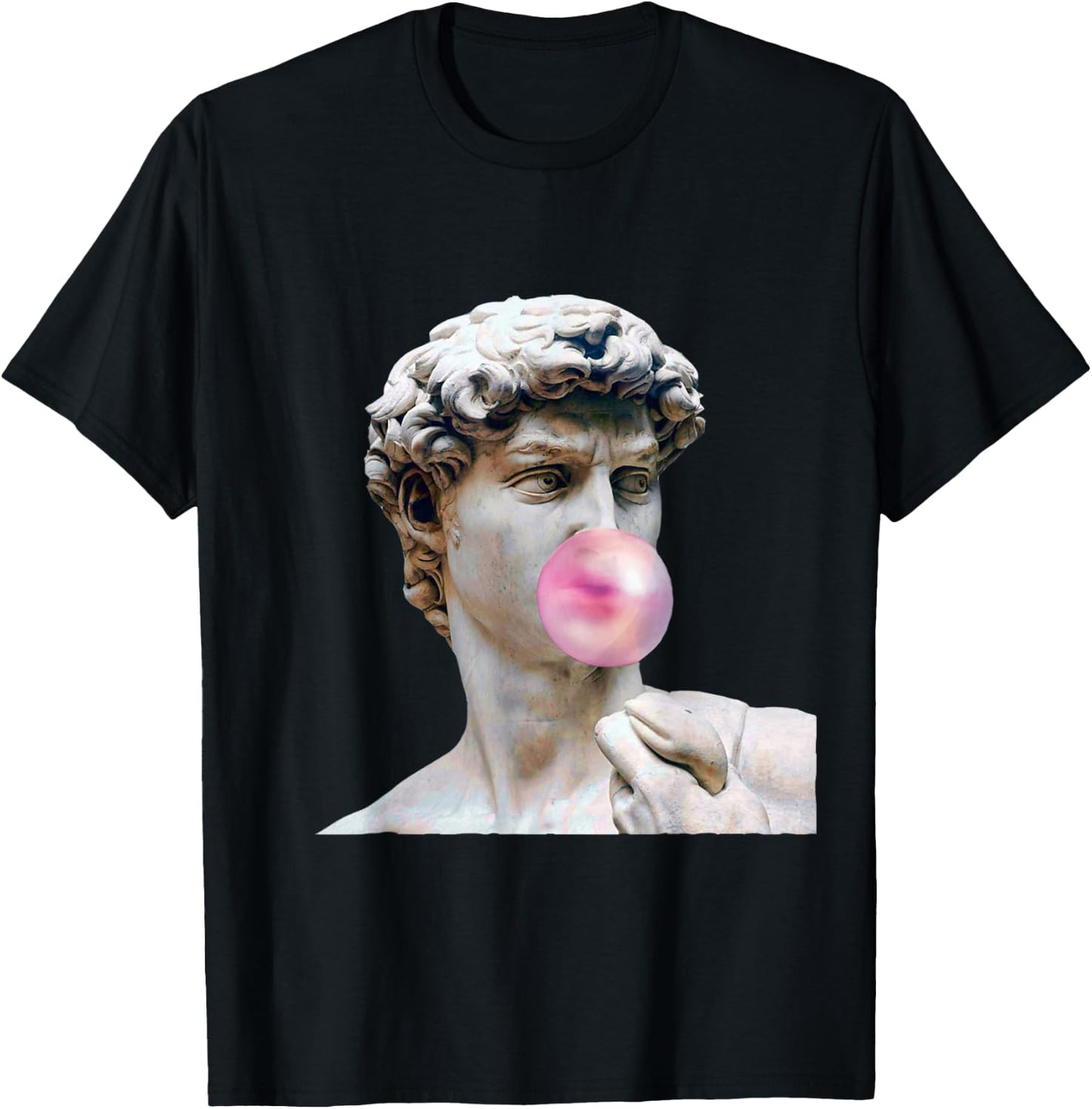 David Michelangelo with Chewing Gum Statue Art Man Woman Child T-Shirt - T-Shirt | Black