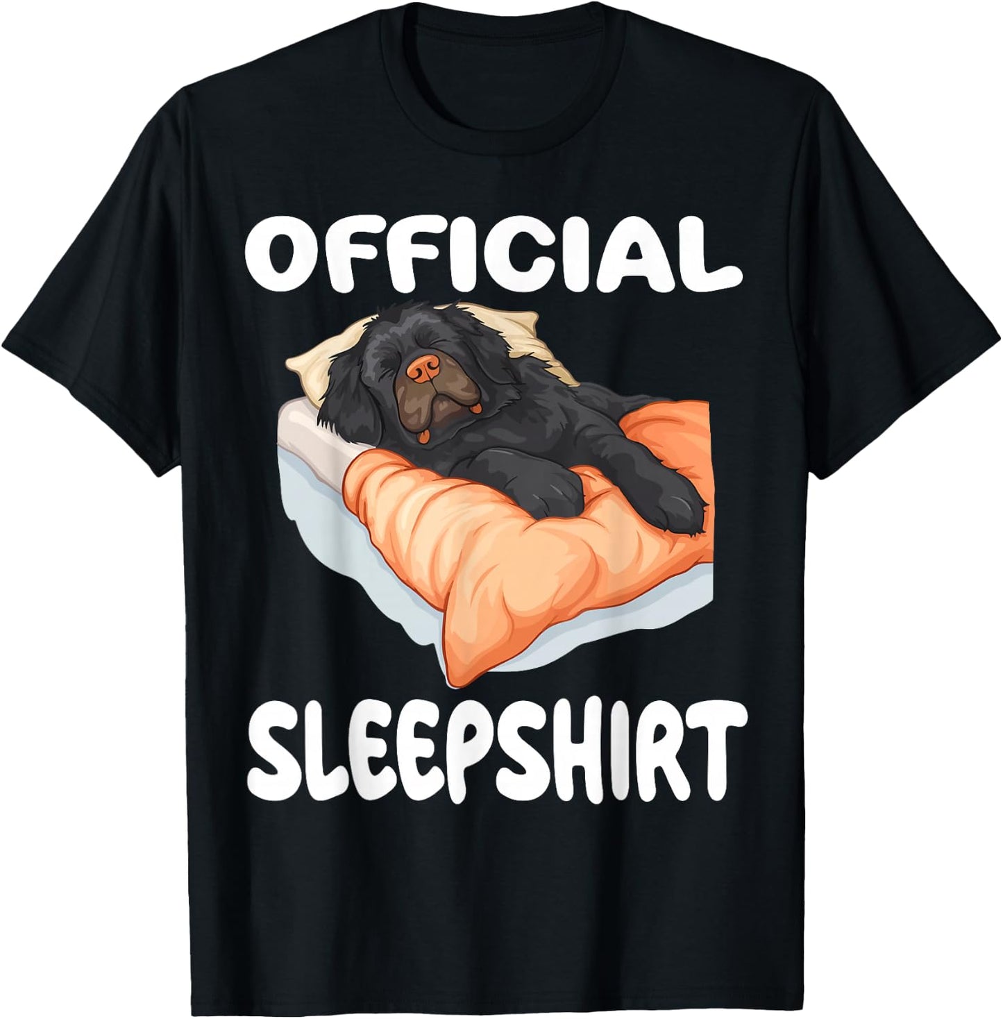 Newfoundland Dog Official Sleepshirt Pajamas Nightgown T-Shirt - T-Shirt | Black