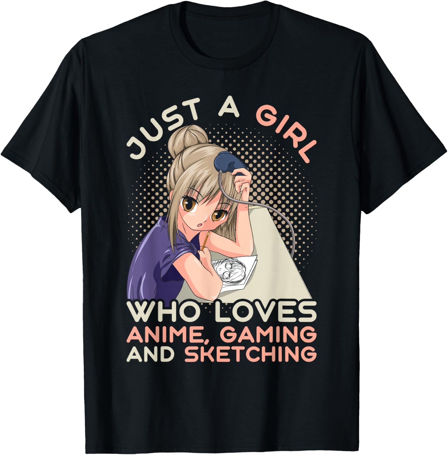 Video game Gaming Manga Drawing Anime Gamer Girls T-Shirt - T-Shirt | Black