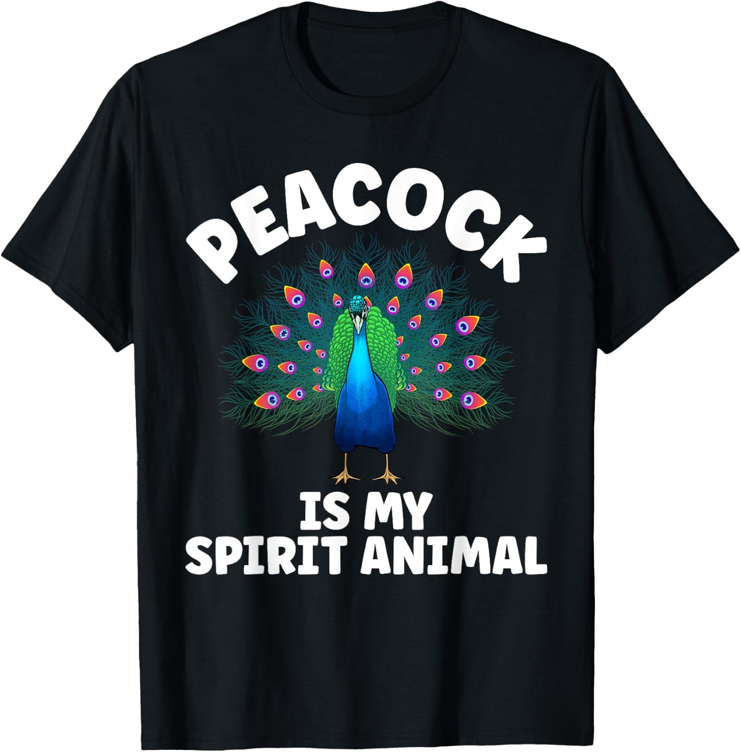 Funny Peacock Design Women Pheasant Peacock Lovers T-Shirt - T-Shirt | Black