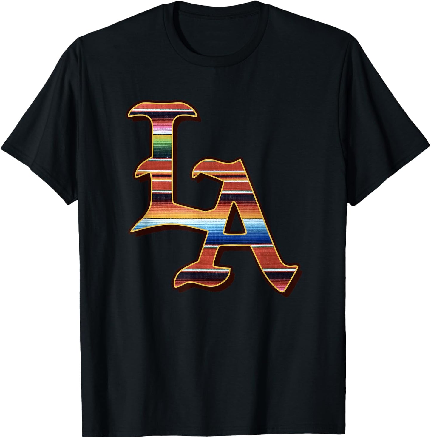 LA, Sarape, Los Angeles, LA Sarape East LA Baseball Mexican T-Shirt - T-Shirt | Black
