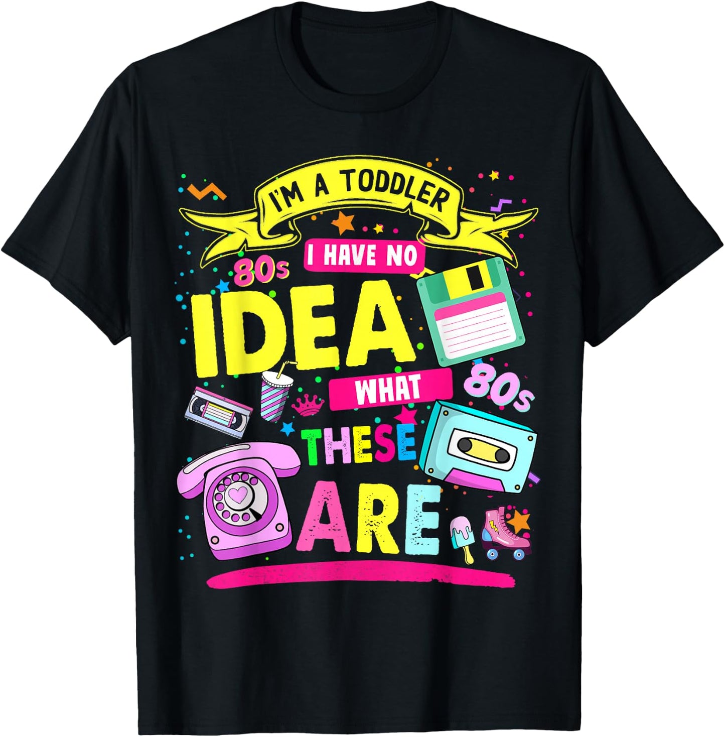 80s Outfit Ideas for Toddlers & 80s Theme Kids 80s Nostalgia T-Shirt - T-Shirt | Black