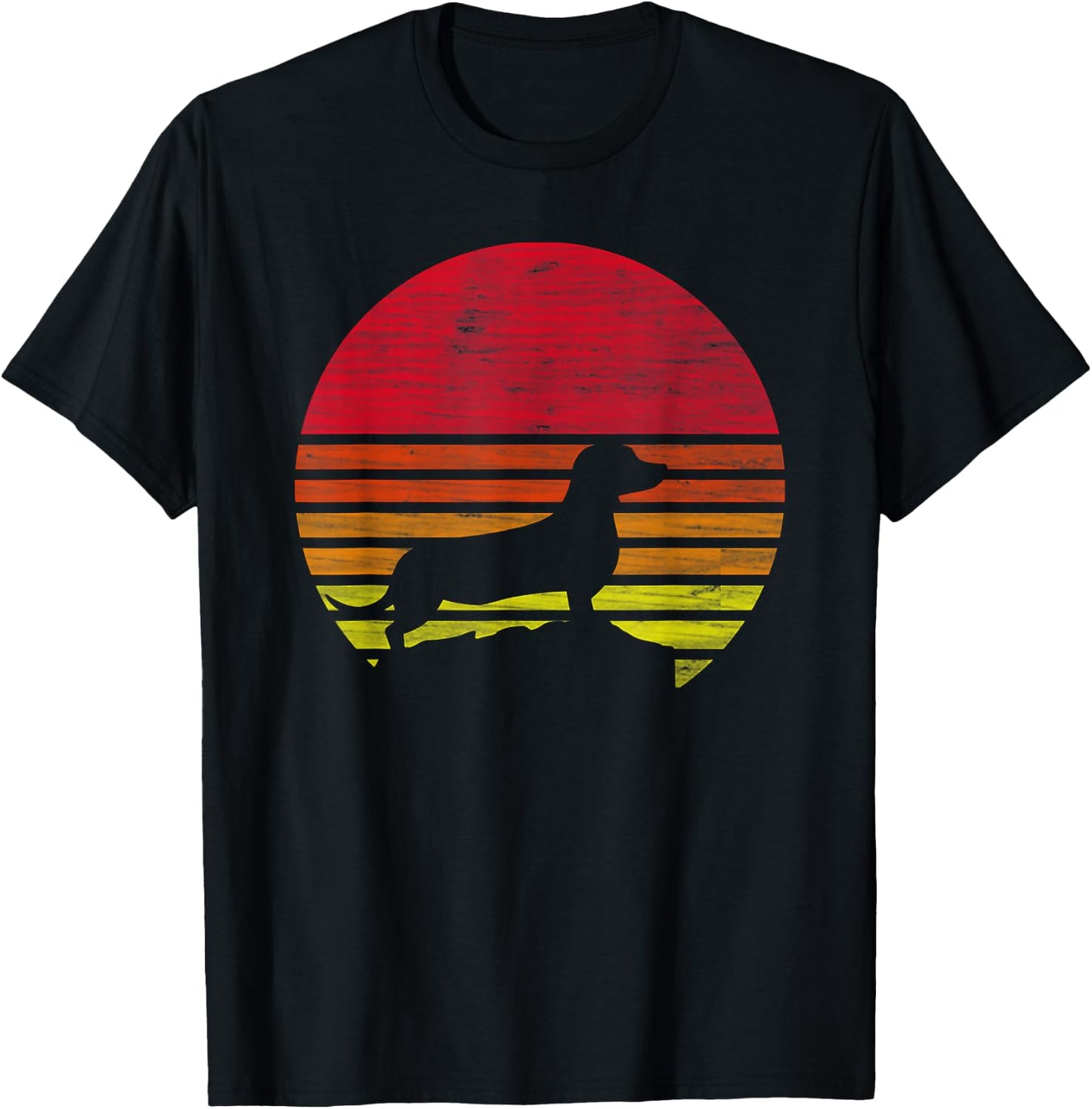 Dachshund Retro T-Shirt - T-Shirt | Black