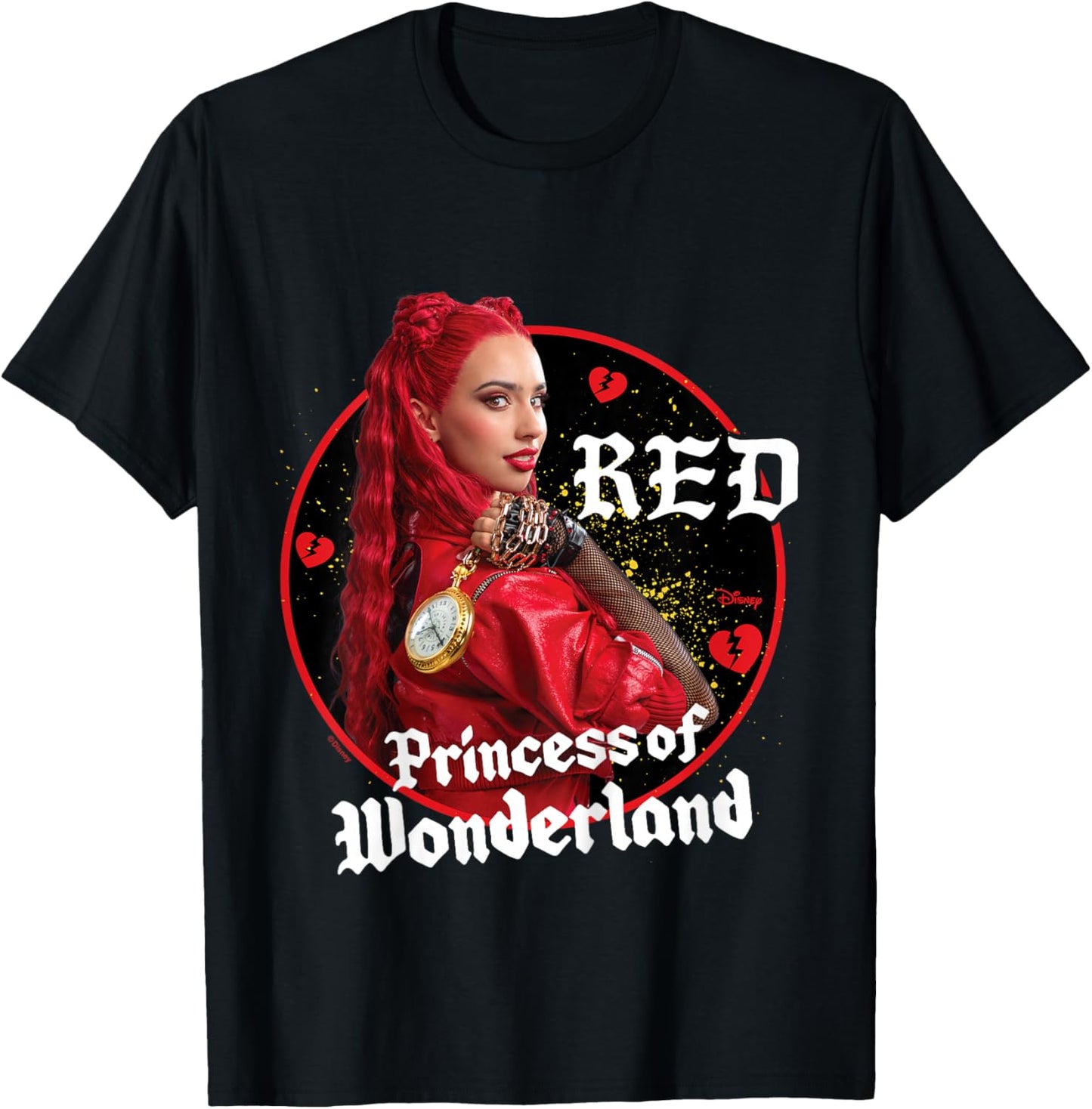 Kids Descendants 4 - Red Princess of Wonderland Broken Hearts T-Shirt - T-Shirt | Black