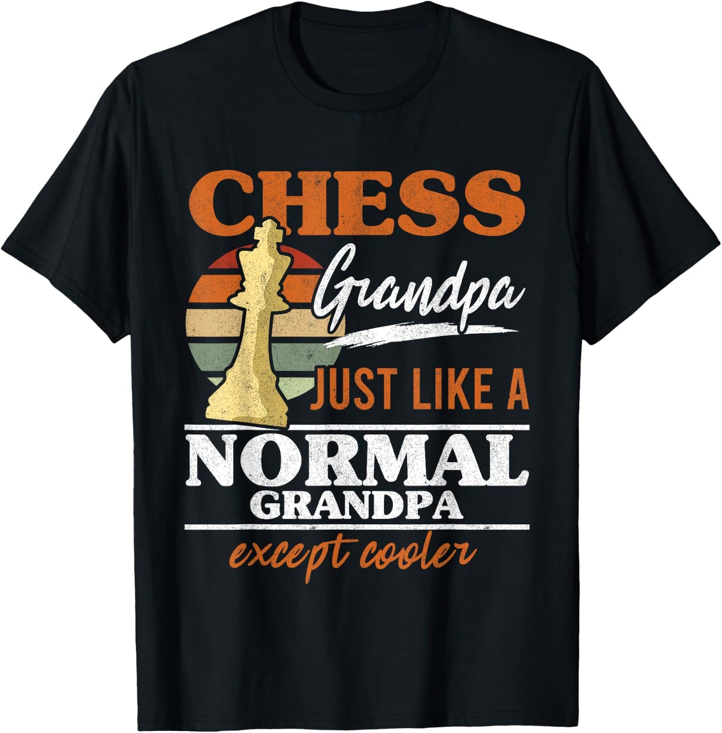 Chess Grandpa Just Like A Normal Grandfather Chess Retro T-Shirt - T-Shirt | Black