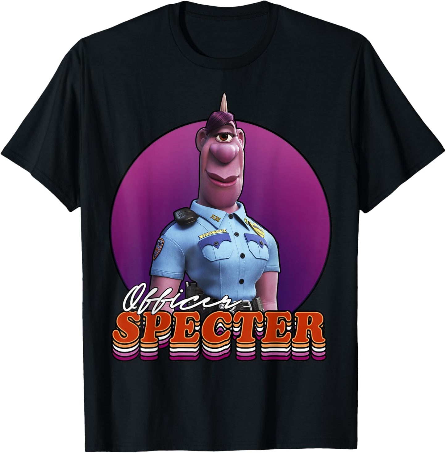 Disney Pixar Onward Officer Specter Portrait T-Shirt - T-Shirt | Black