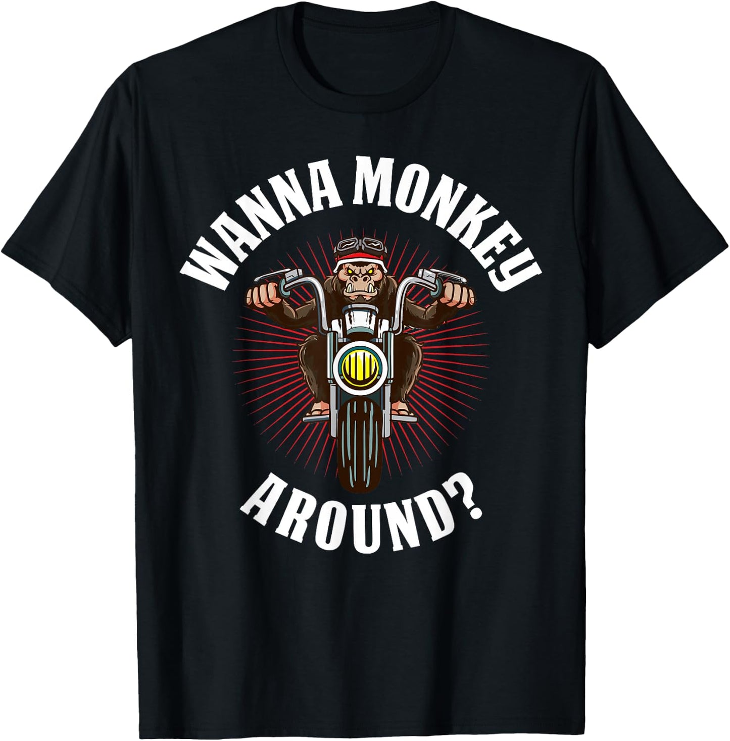Monkey Motorcycle T-Shirt - T-Shirt | Black