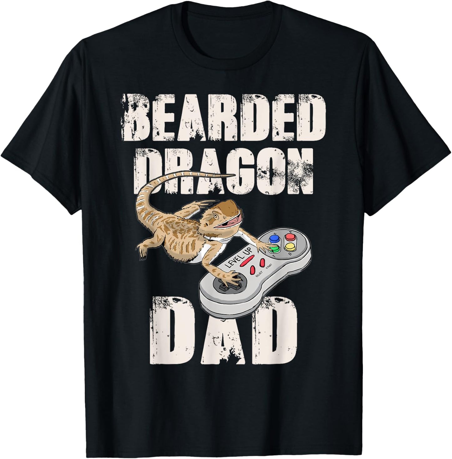 Bearded dragon Dad Video Game Reptiles Pagona Gamers T-Shirt - T-Shirt | Black