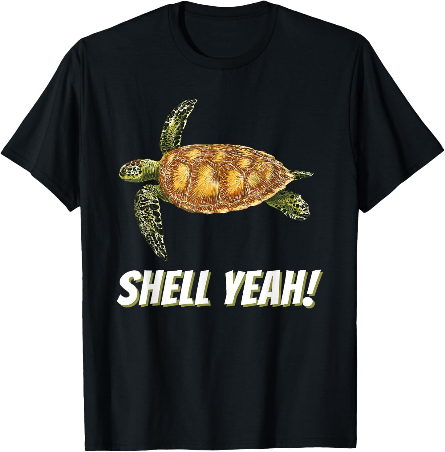 Shell Yeah - Cute Tortoise & Sea Turtle Lover Ocean T-Shirt - T-Shirt | Black