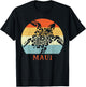 Maui, Hawaii Vintage Retro Sea Turtle Throwback Vacation T-Shirt - T-Shirt | Black