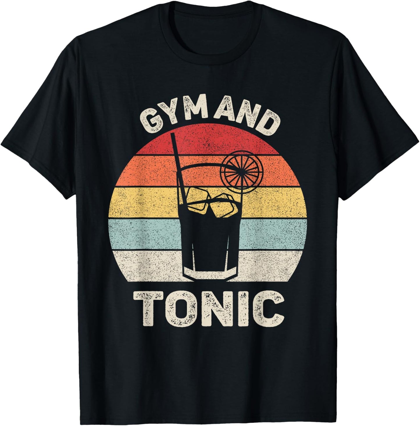 Vintage Retro Gym And Tonic Shirt Fitness Lovers T-Shirt - T-Shirt | Black