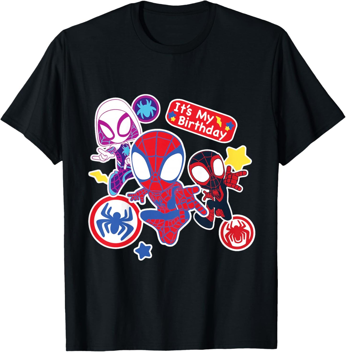 Marvel Spidey and His Amazing Friends It’s My Birthday T-Shirt - T-Shirt | Black