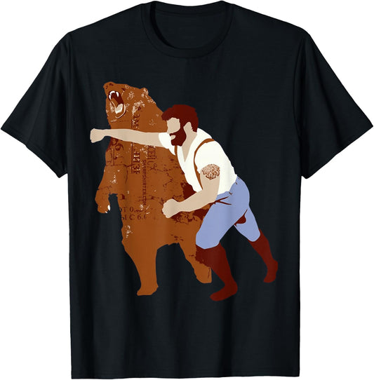 Man Punching Bear Funny T-Shirt - T-Shirt | Black