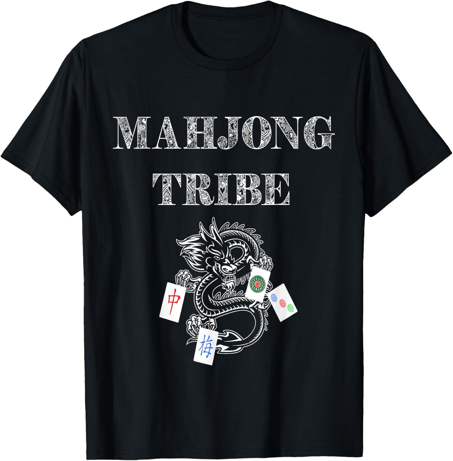 Mahjong Tribe Mah Jongg Tiles Squad Ma Jiang Crew Group T-Shirt - T-Shirt | Black