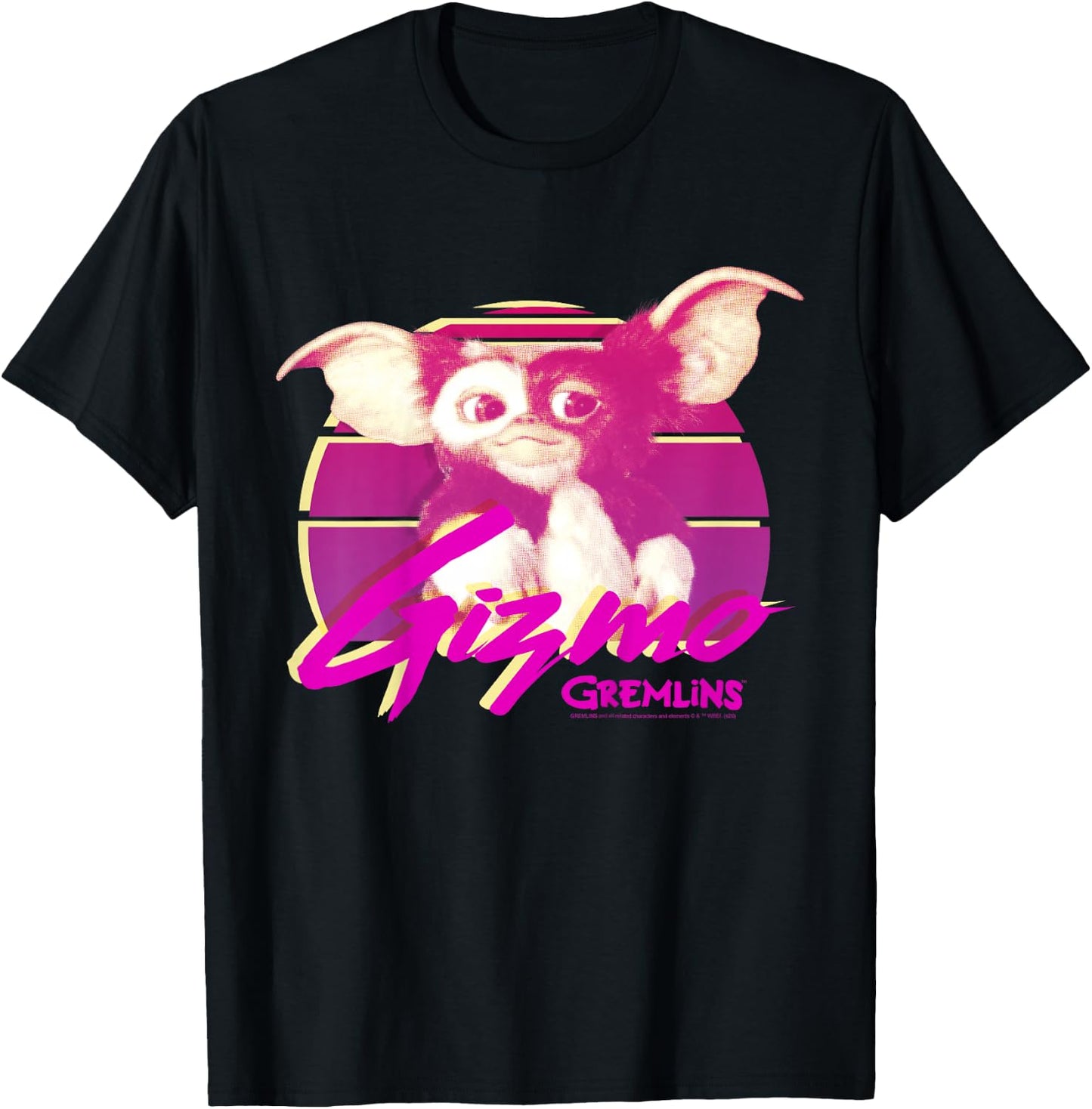 Kids Gremlins Gizmo Retro Portrait T-Shirt - T-Shirt | Black